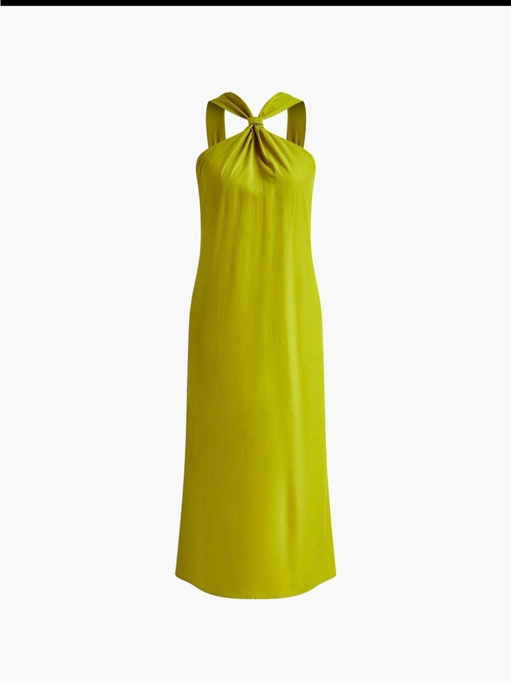 Commense Twisted Halter Maxi Dress in Chartreuse